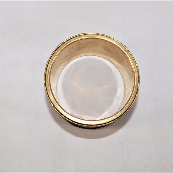 Wide Wood and Brass Bangle Bracelet - Picture 3 of 4